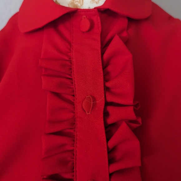 Vintage ruffle button up blouse - regal red! - Picture 5 of 5